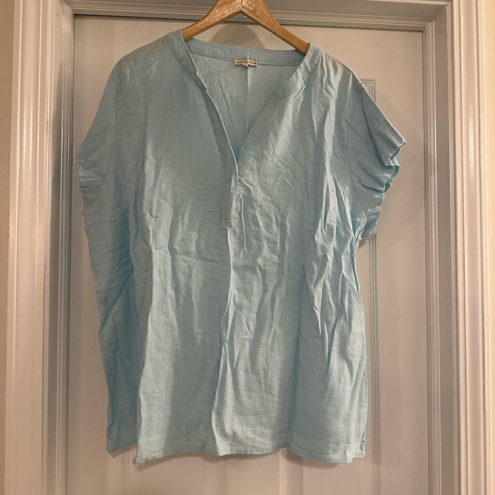 Mercer & Madison linen blend blouse top size 2X